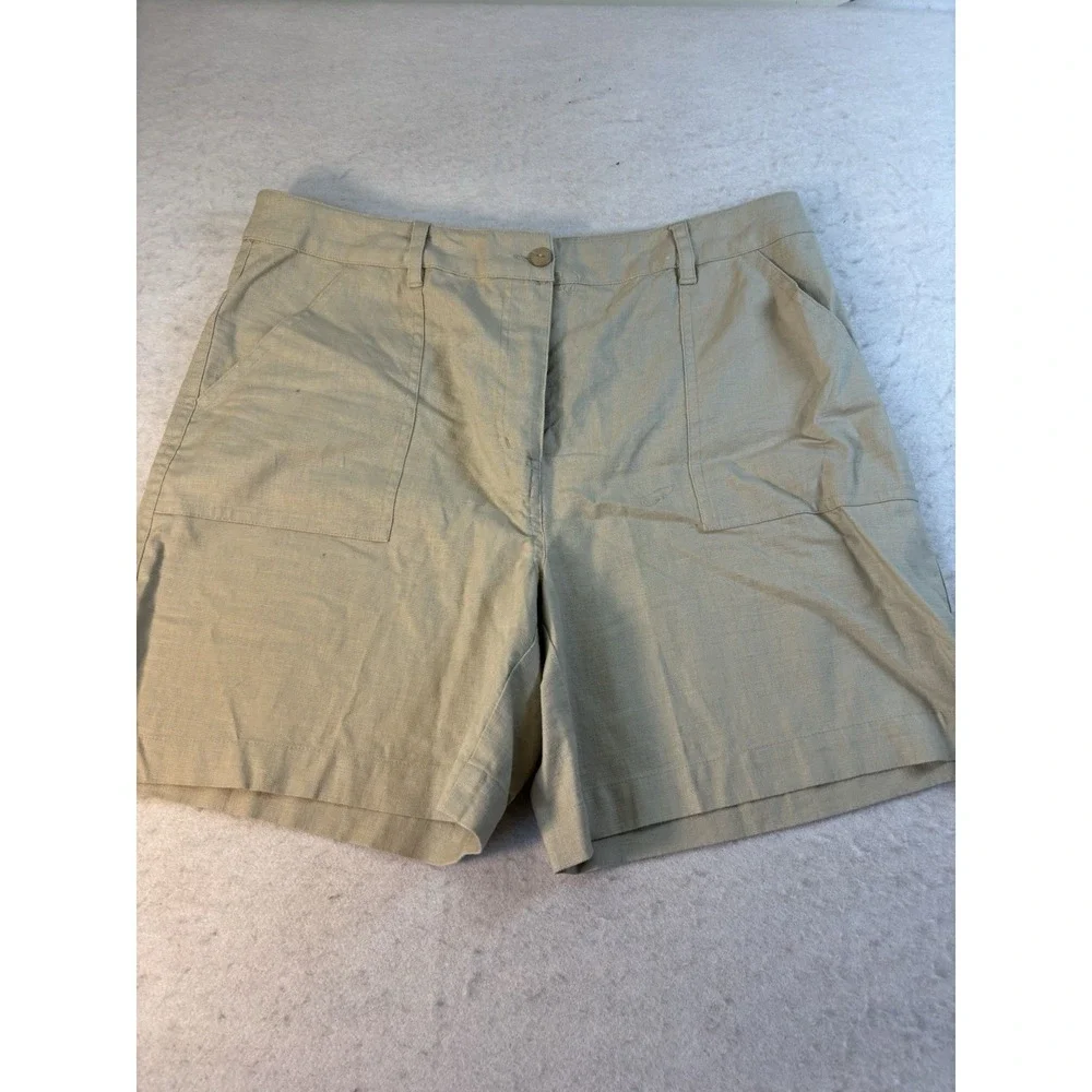 Falls Creek Linen Blend Shorts Womens 10 (32x6) Outdoor Camp Hiking Casual NEW